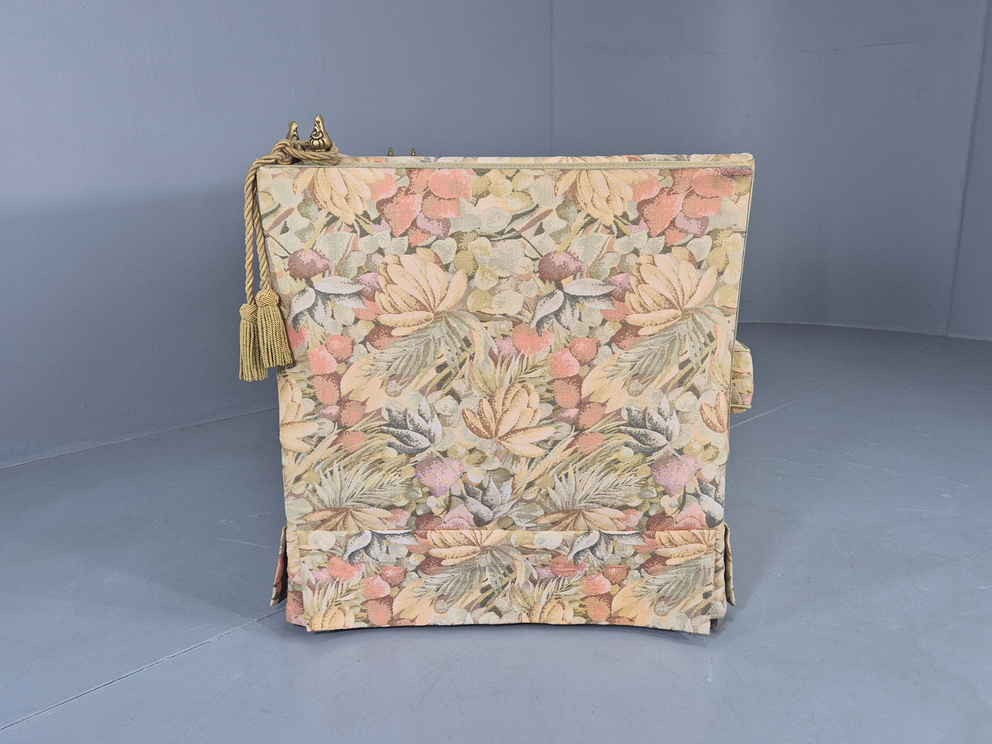 Vintage Danish 2 Seater Sofa Knole Style Drop End Floral Cotton EB12721