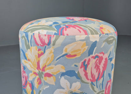 Vintage Pill Stool in Laura Ashley Tulips Material 1990s Vintage EB12535