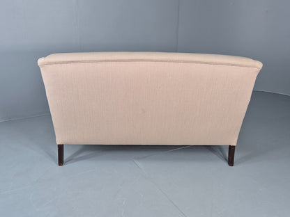 Vintage Danish 2 Seater Sofa Cottage Style Cotton Upholstery 1950s Retro EB12745