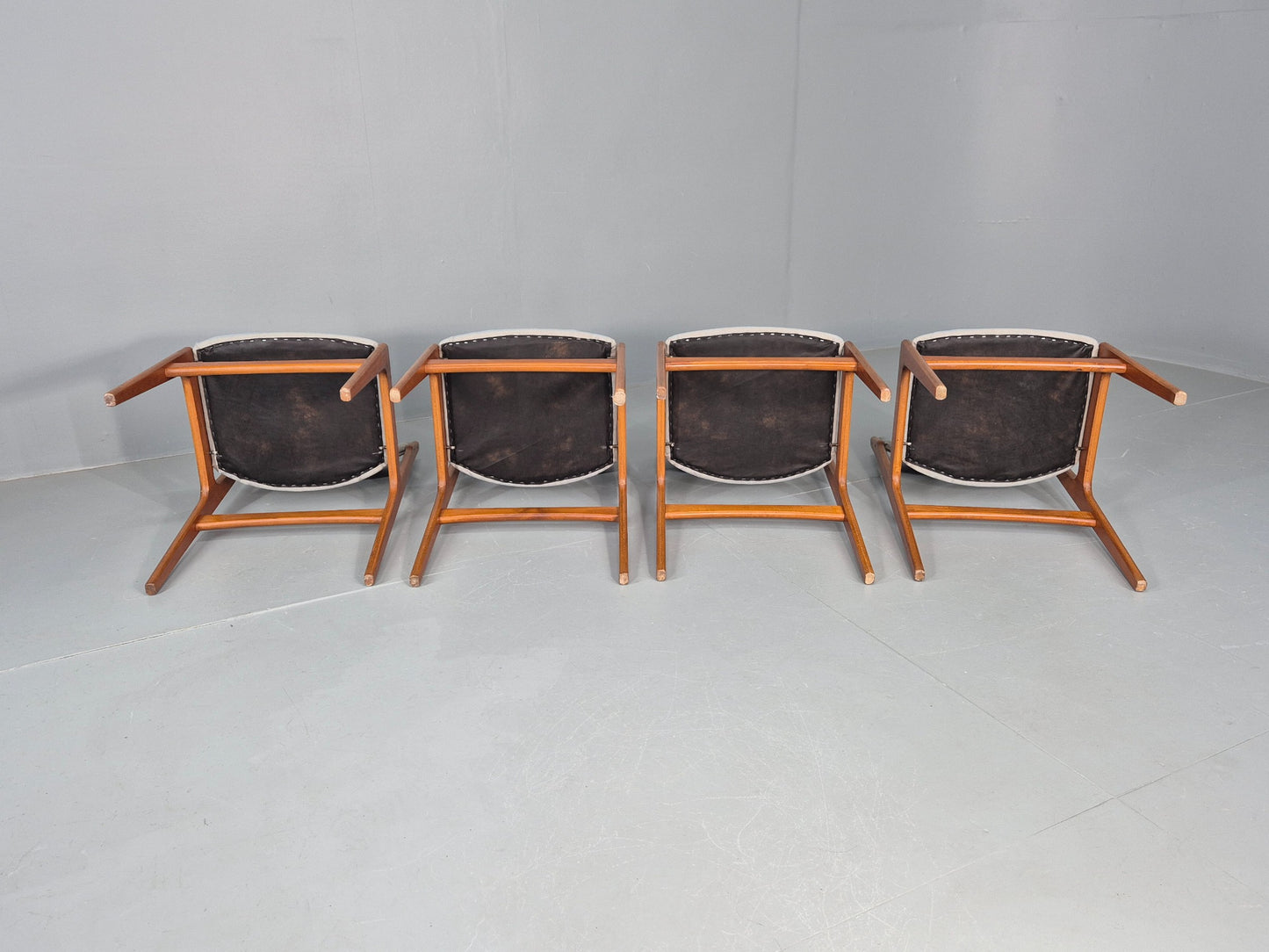 4 Mid Century Vintage Teak Dining Chairs Anderstrup Buch 1960s Retro  EB12106