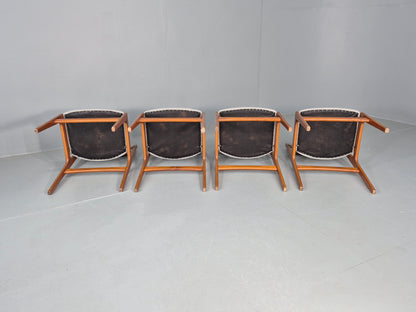 4 Mid Century Vintage Teak Dining Chairs Anderstrup Buch 1960s Retro  EB12106