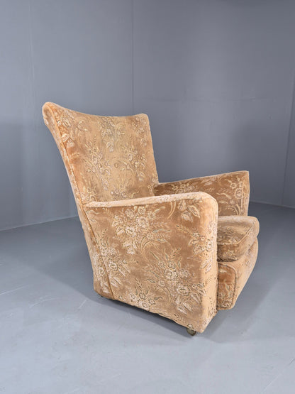 Vintage Lounge Chair 1960s Retro Minty floral wingback EB11846