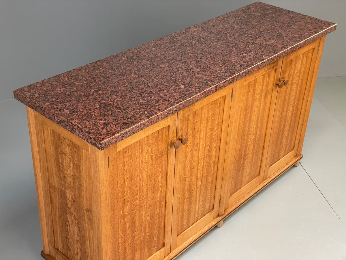 Modern Oak Granite Sideboard Solid Bespoke With Shelving Inlay EB13118