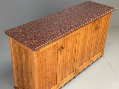 Modern Oak Granite Sideboard Solid Bespoke With Shelving Inlay EB13118