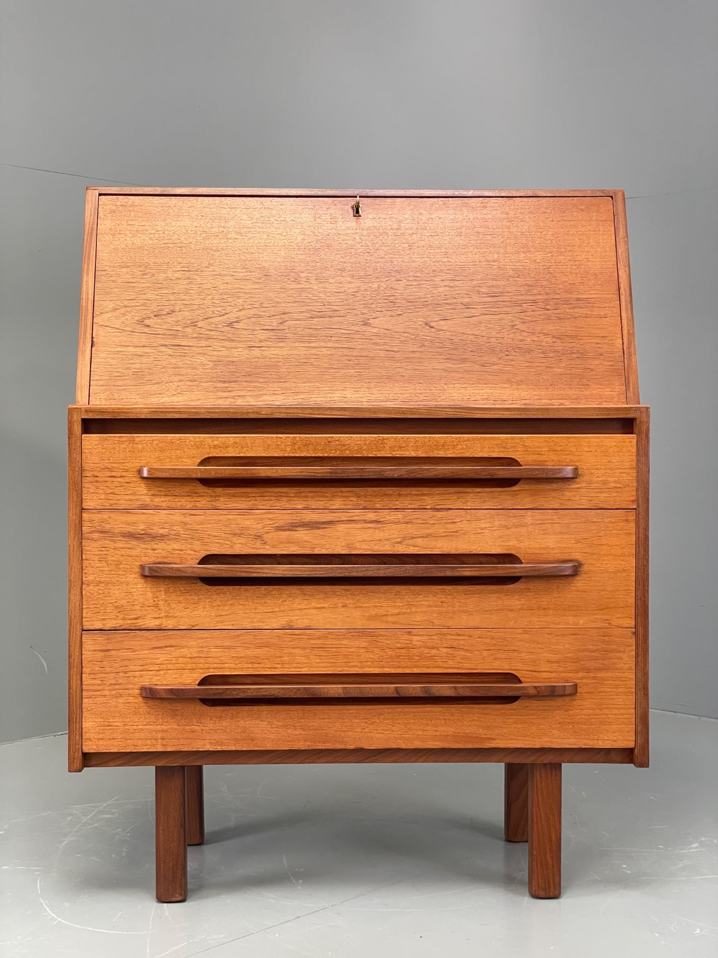Vintage 1960s Teak Bureau Mid Century Drawers Writing Desk Retro Danish EB12219