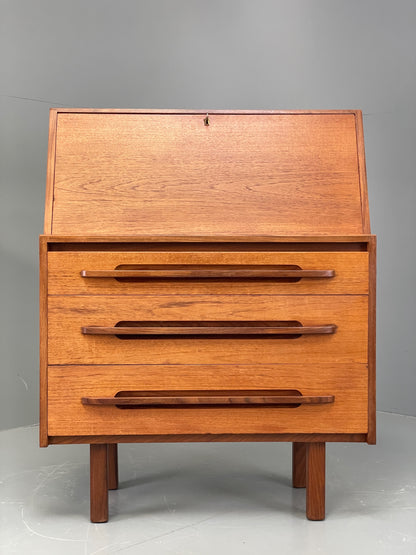 Vintage 1960s Teak Bureau Mid Century Drawers Writing Desk Retro Danish EB12219