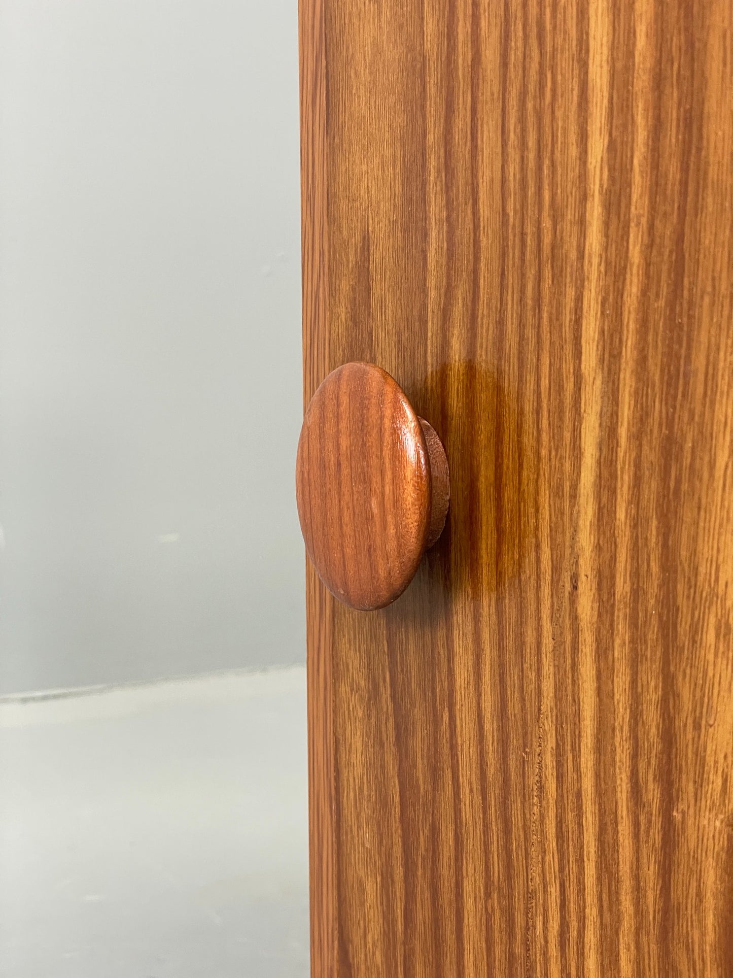 Vintage 1970s Bedside Cabinet Mid Century Style Wood Effect Teak Handle EB12504