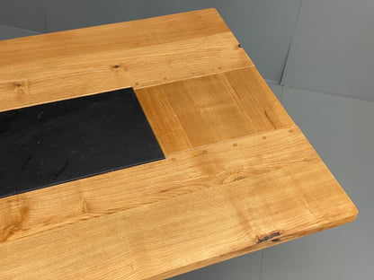 Handmade Dining Table Ash & Steel Frame Designed Tim Germain Slate EB12621