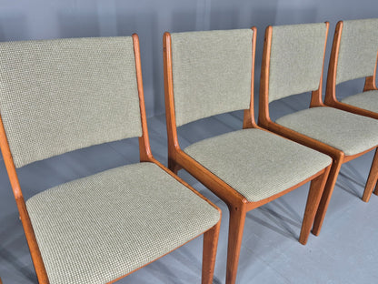 6 Vintage Johannes Dining Chairs Teak Frame 1970s Danish Retro New Seats EB12166
