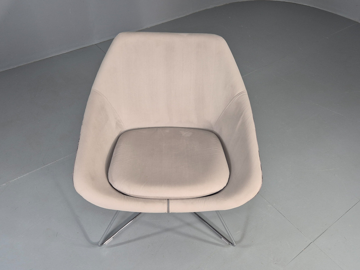 Vintage Retro Lounge Chair Allermuir A642 Two Tone Fabric Modern Design EB12804