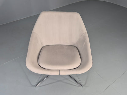 Vintage Retro Lounge Chair Allermuir A642 Two Tone Fabric Modern Design EB12804