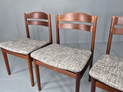Set of four dining chairs with silver and deep blue seat pads EB11892