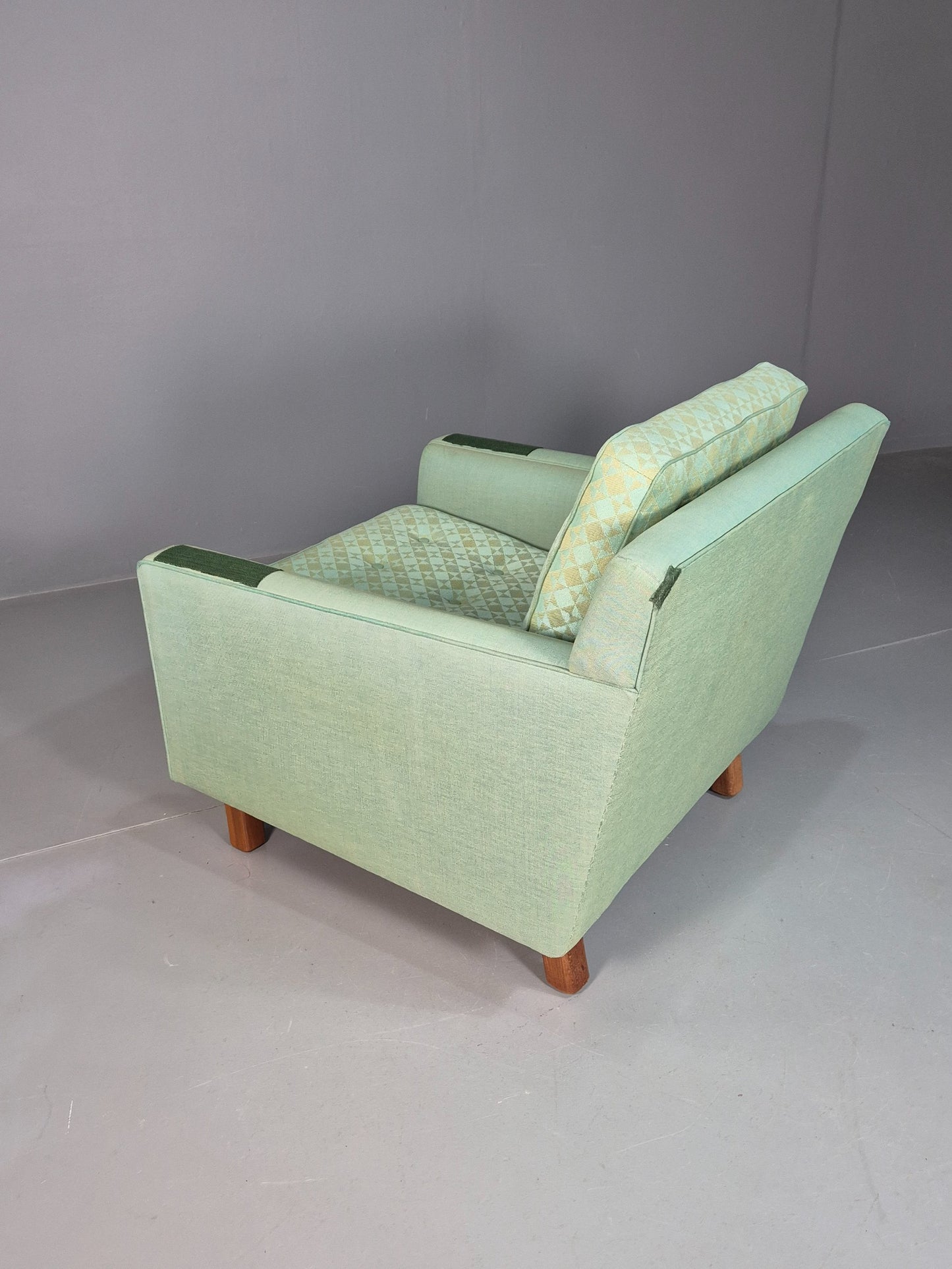 Vintage Mid Century Lounge Chair 1960s SwedishDux Green Retro EB07716
