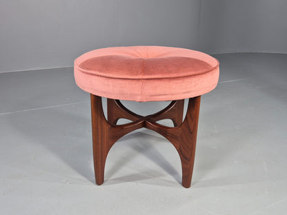 Vintage G Plan Fresco Stool Teak and Pink Velour Retro 1970s  EB12268