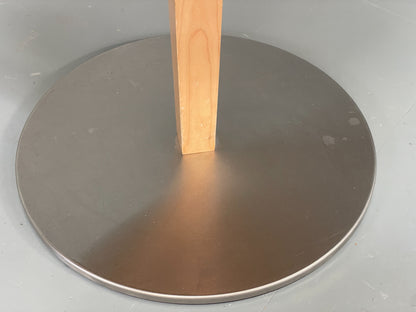 Danish Circular Side Tables Glass & Beech Pedestal Contemporary EB12400
