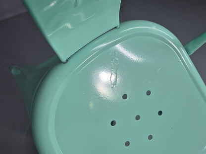 8 Mint Green Tolix Stlye Stacking Chair VG Condition Vintage Industrial EB12578