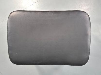 Vintage Mid Century Danish Footstool Black Vinyl Curved Form EB12026