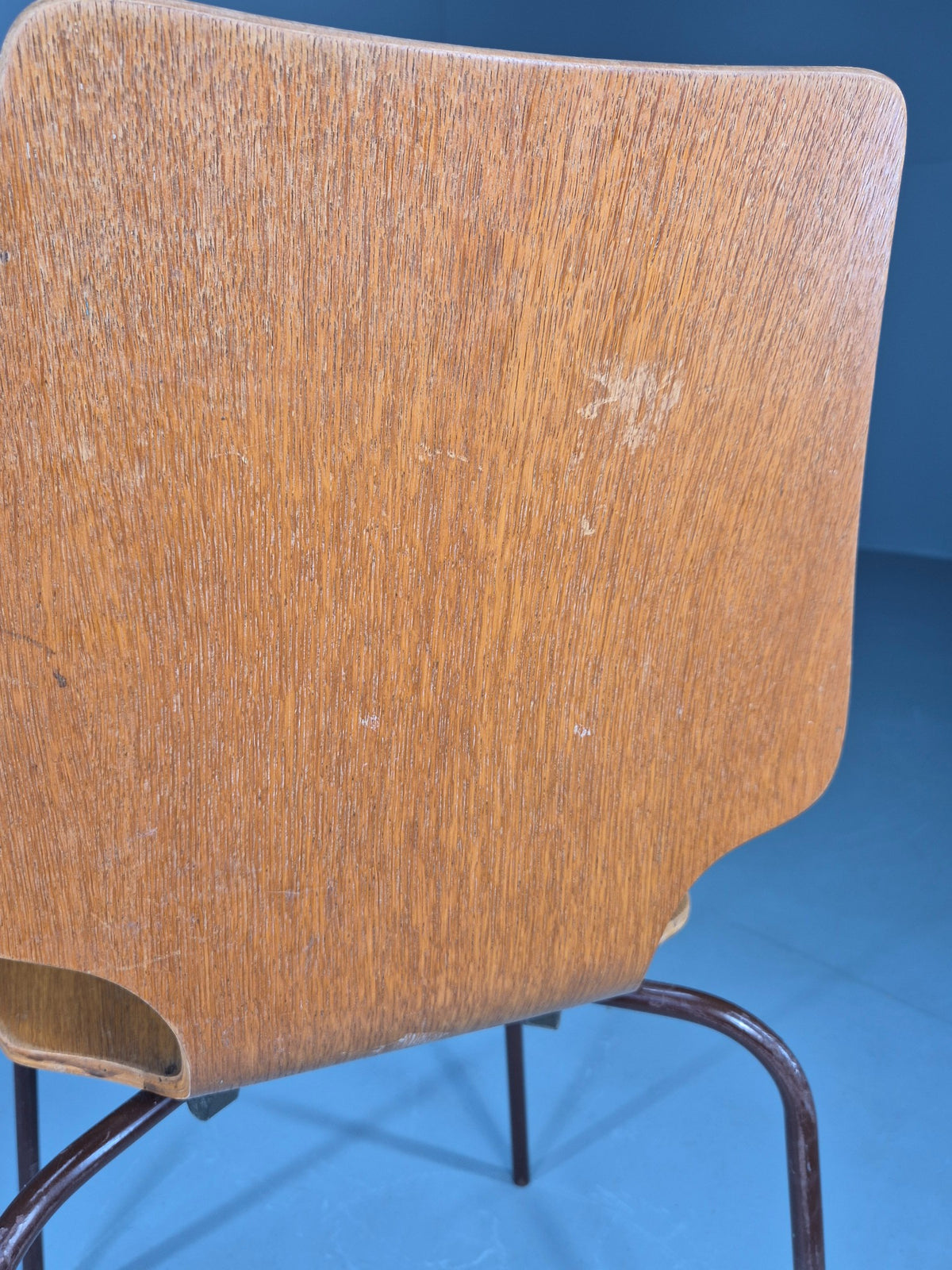 Vintage Danish Industrial Chair Oak Faced Ply 1970s Retro  EB13069
