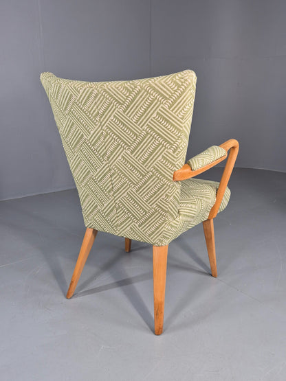 Vintage 1950s Lounge Chair Cintique Beechwood Frame New Upholstery Retro EB11948