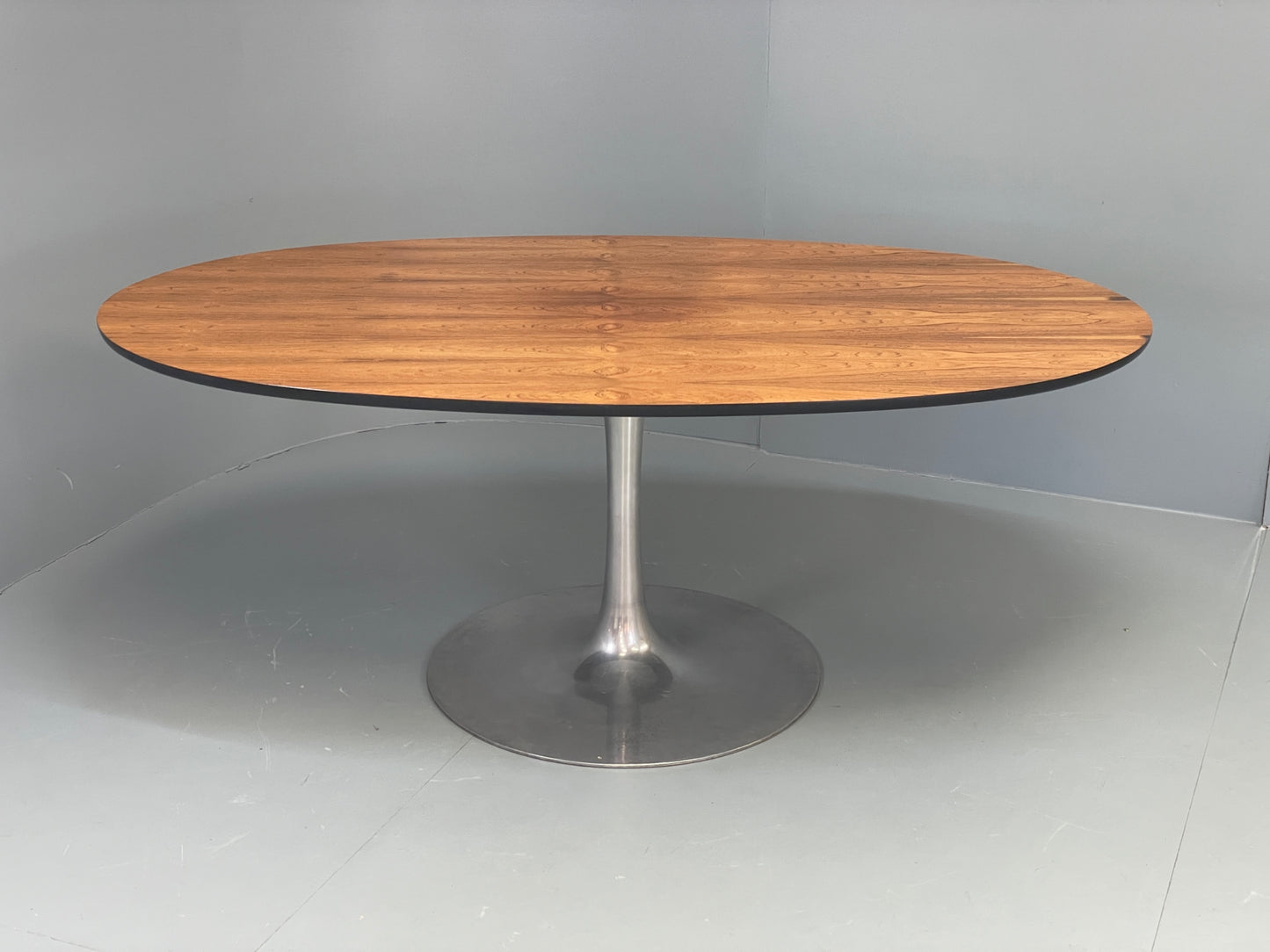 Vintage Arkana Tulip Table Oval Aluminium Base 1960s Maurice Burke EB11877