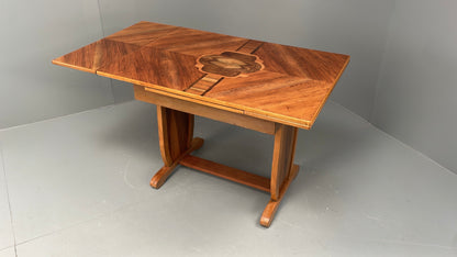 Art Deco Dining Table By Davant 1950s Walnut Extending Vintage Retro EB12216