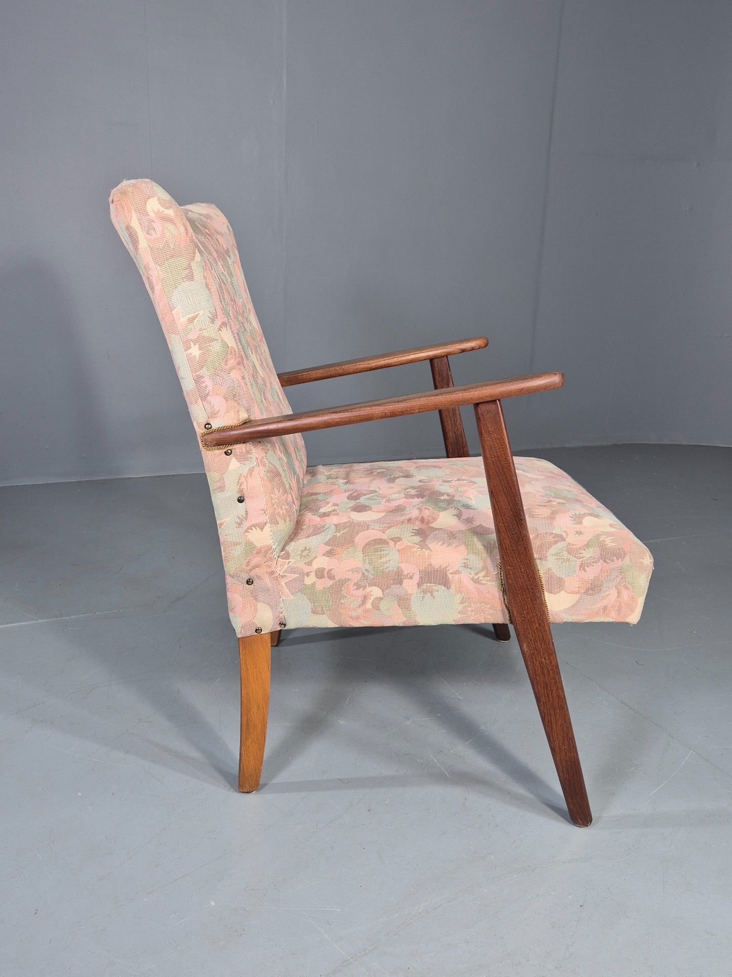 Vintage Danish Lounge Chair 1960s Mid Century Design Teak Frame EB12732