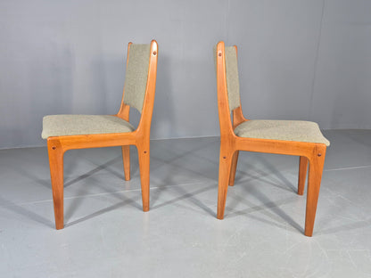 6 Vintage Johannes Dining Chairs Teak Frame 1970s Danish Retro New Seats EB12166