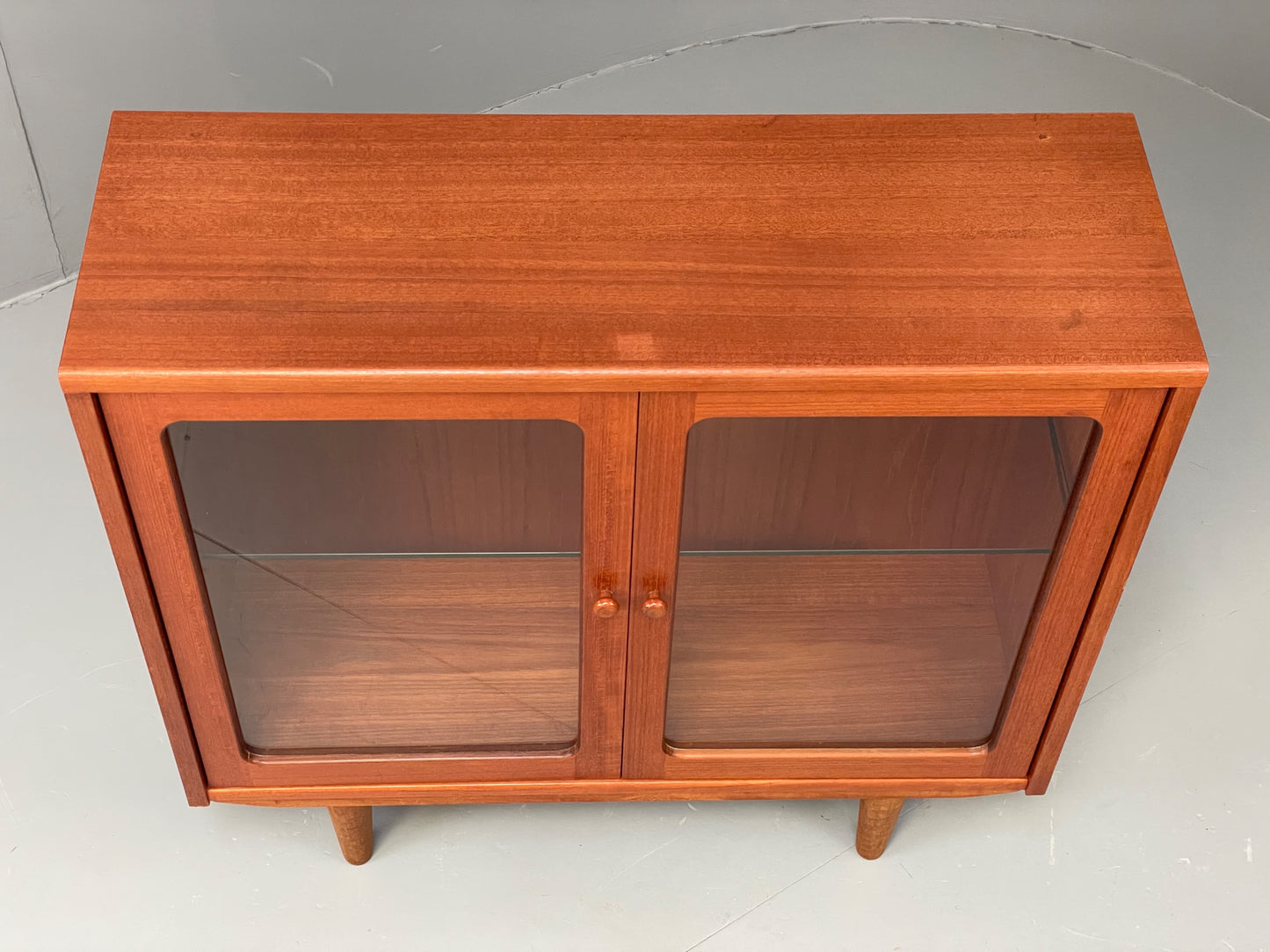 Vintage G Plan Bookcase Teak 1970s Glazed Doors Shelving Mid Century EB12901