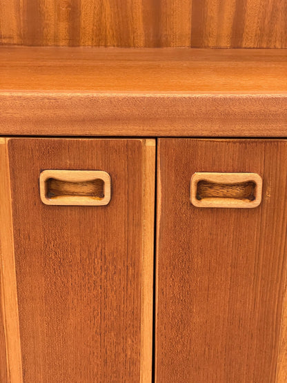 Vintage Teak Wall Unit Jentique 1970s Retro Shelving Glazed EB11972