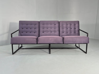 Vintage 3 Seater Sofa Modern Design Orange Box Lossit Purple Velvet EB12807