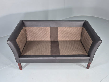 Vintage 2 Seater Sofa Stouby Danish Retro MCM Brown Leather 1980s EB12432