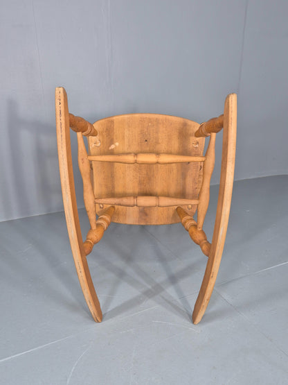 Vintage Traditional Farmhouse Rocking Chair 1970s Cottage Style Beech EB12473