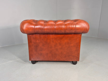 Vintage Chesterfield Club Chair Red Leather 1970s Retro EB12252