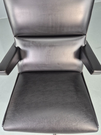 Vintage Black vinyl swivel Chair after the Press Room Chair Rietveld MCM EB06200