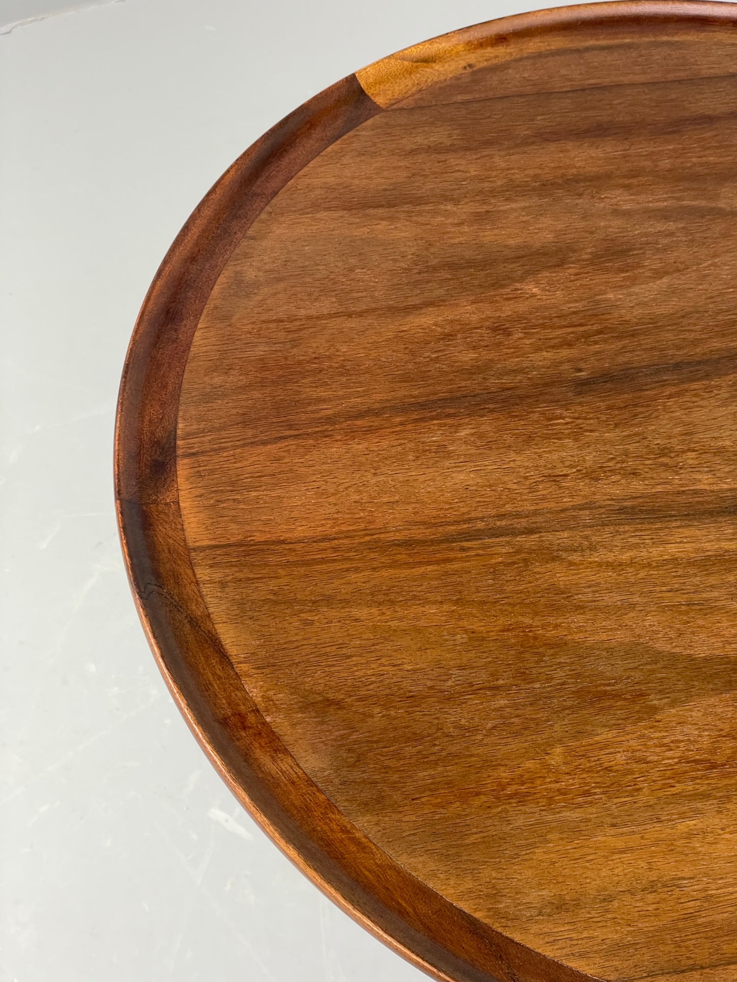Vintage Circular Side Table 1950s Danish Walnut Mahogany Coffee Table EB12276
