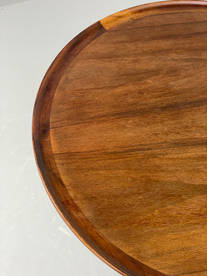 Vintage Circular Side Table 1950s Danish Walnut Mahogany Coffee Table EB12276