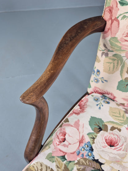 Vintage Parker Knoll Armchair in Floral Cotton Print 1950s Retro EB12536