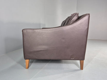 Vintage Scandinavian Style 3 Seat Sofa Sofa.com Brand Brown Leather EB12307