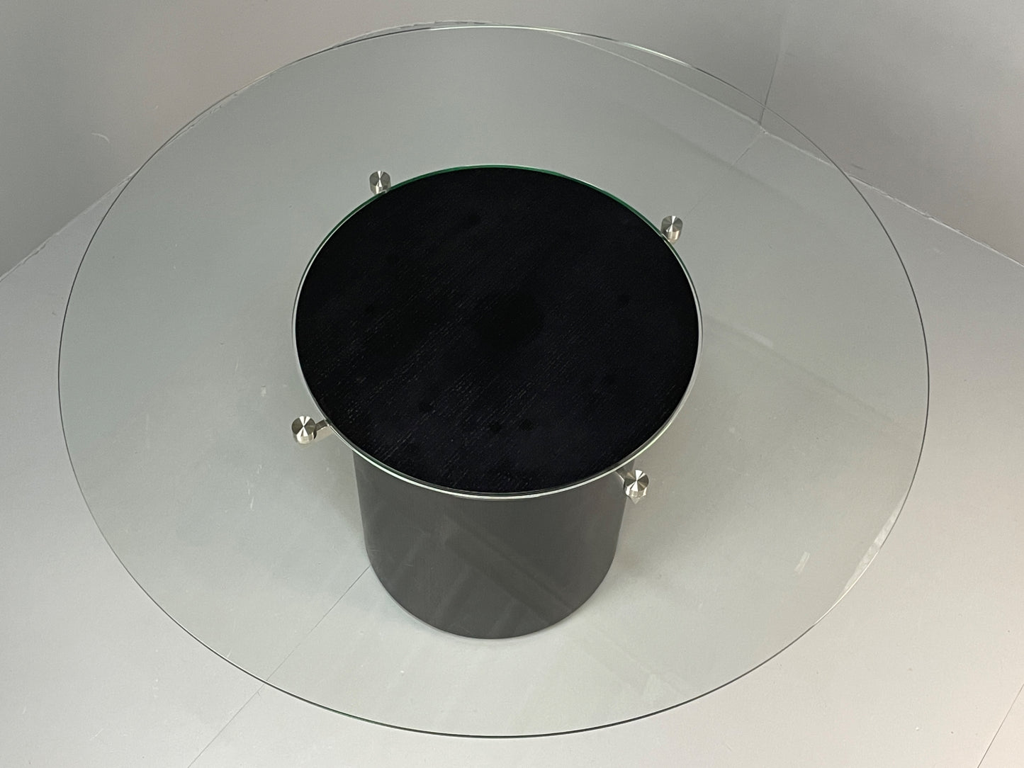 Circular Glass Dining Table By BoConcept Lazy Suzan Black Ash Modern EB12883