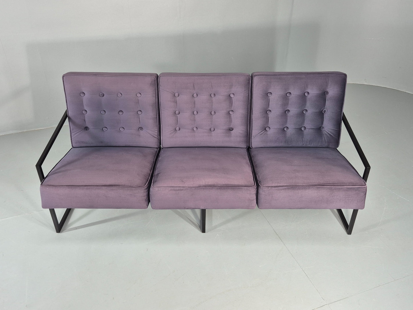 Vintage 3 Seater Sofa Modern Design Orange Box Lossit Purple Velvet EB12800