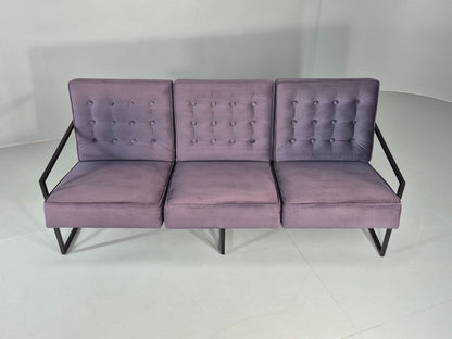 Vintage 3 Seater Sofa Modern Design Orange Box Lossit Purple Velvet EB12800