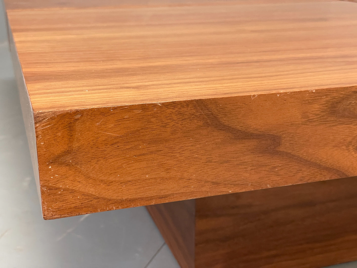 Square Coffee Table Walnut Modern Japanese Style With Storage EB12519