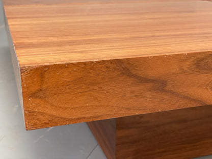Square Coffee Table Walnut Modern Japanese Style With Storage EB12519
