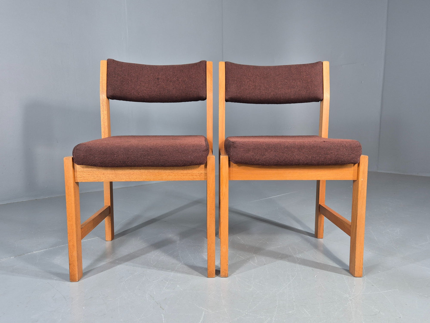 2 Vintage Teak Dining Chairs 1970s Church Office Home EB12176