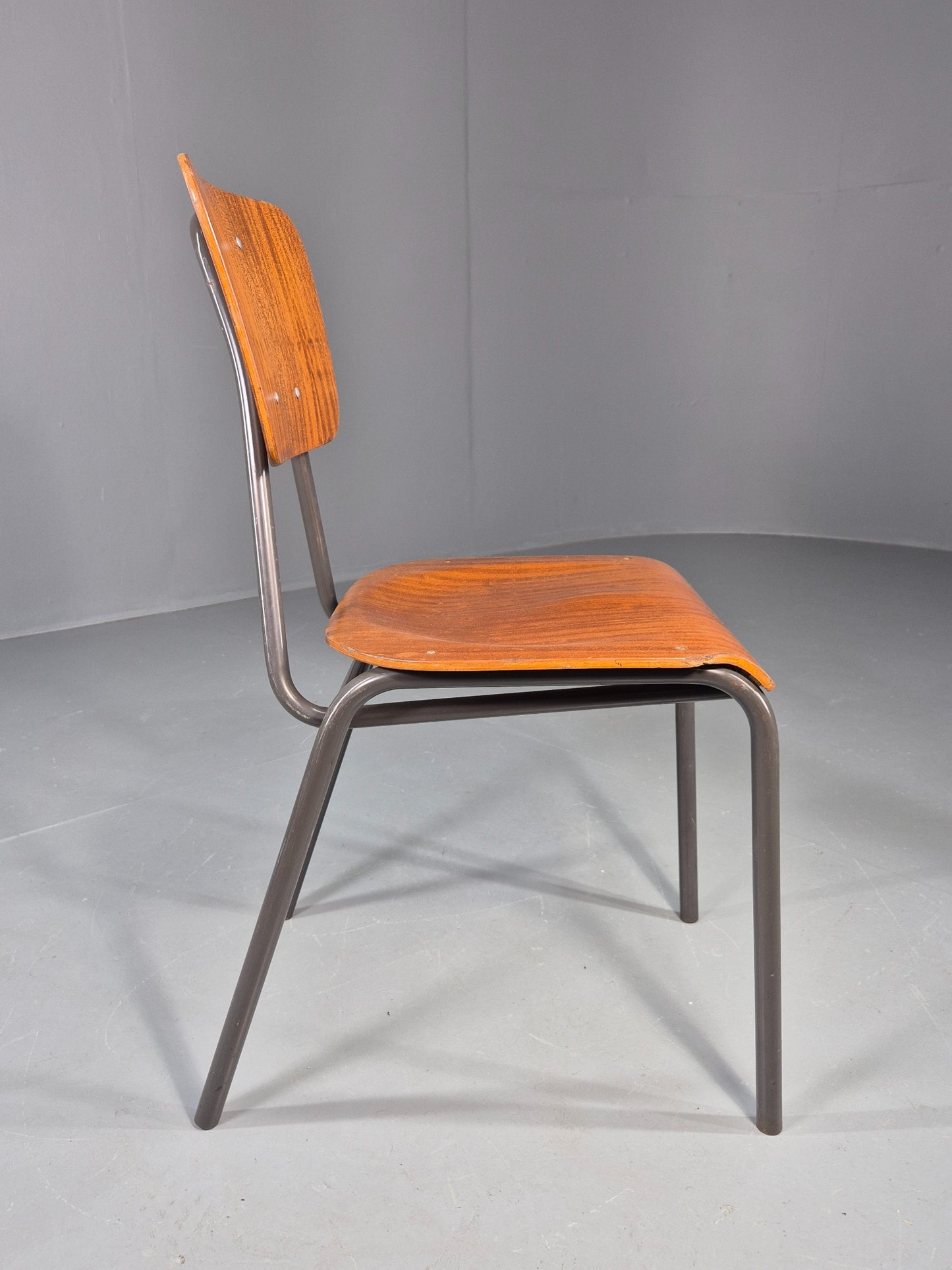 Vintage Danish Steel and Plywood Dining or Workspace Chair 1960s MCM  EB12474