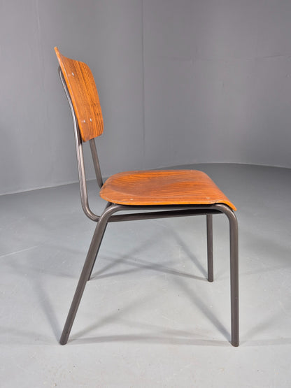 Vintage Danish Steel and Plywood Dining or Workspace Chair 1960s MCM  EB12474