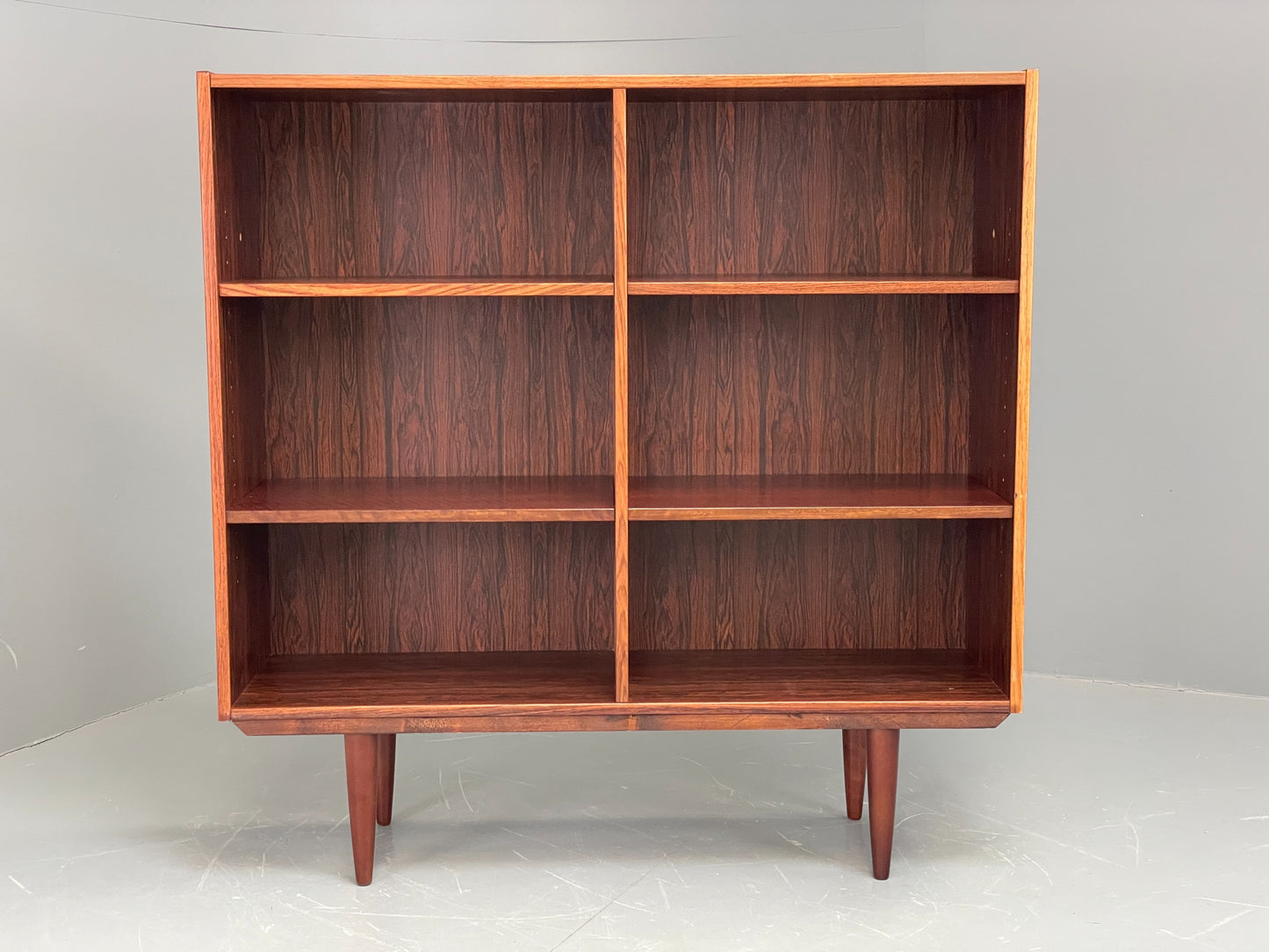 Vintage Danish 1970s Bookcase Mid Century Shelving Retro Darkwood EB12067