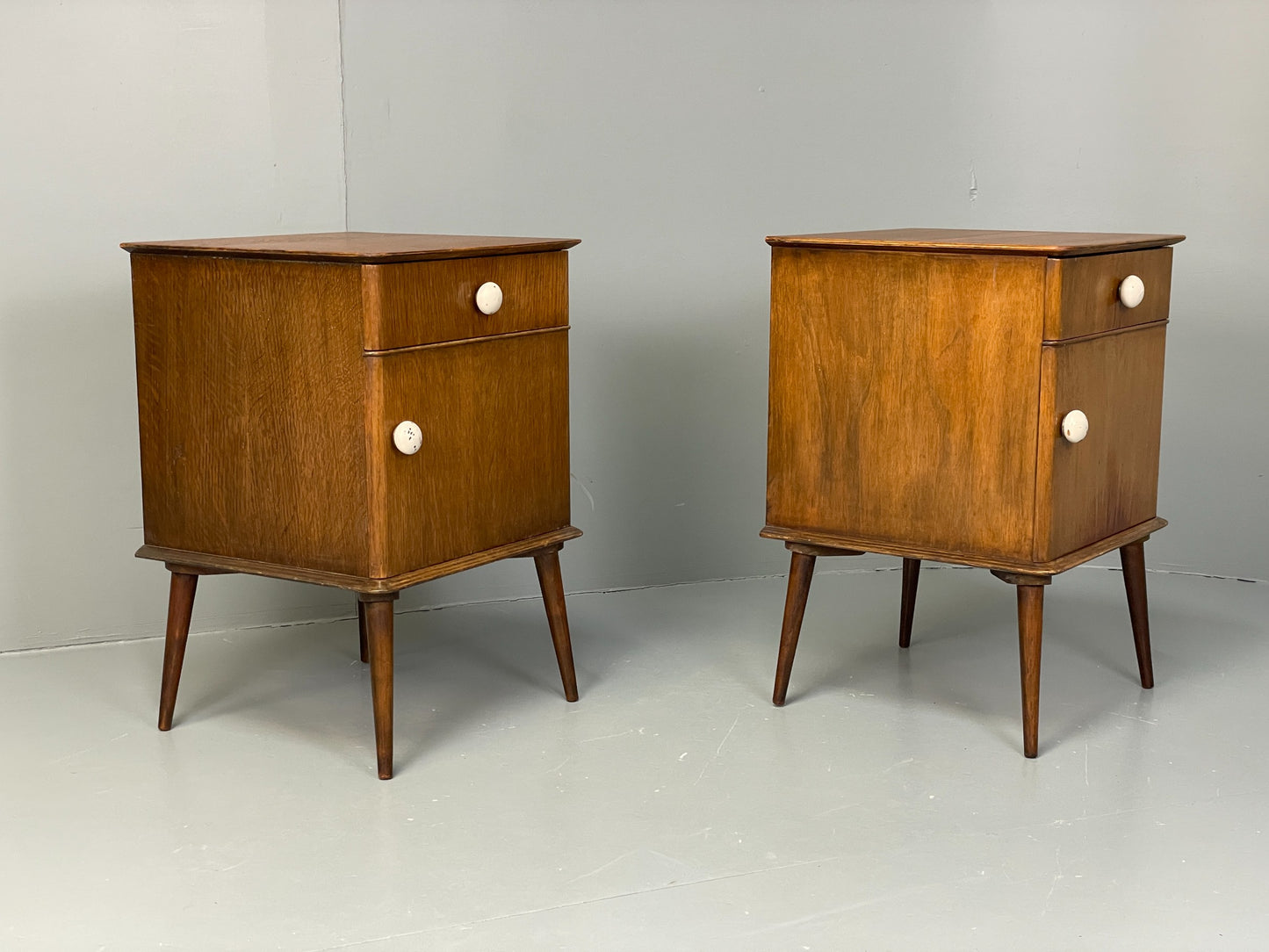 Vintage Bedside Cabinets Pair By Remploy 1950s Mid Century Retro EB12618
