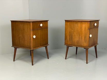 Vintage Bedside Cabinets Pair By Remploy 1950s Mid Century Retro EB12618