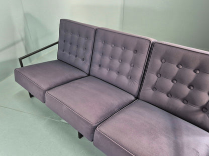 Vintage 3 Seater Sofa Modern Design Orange Box Lossit Purple Velvet EB12807